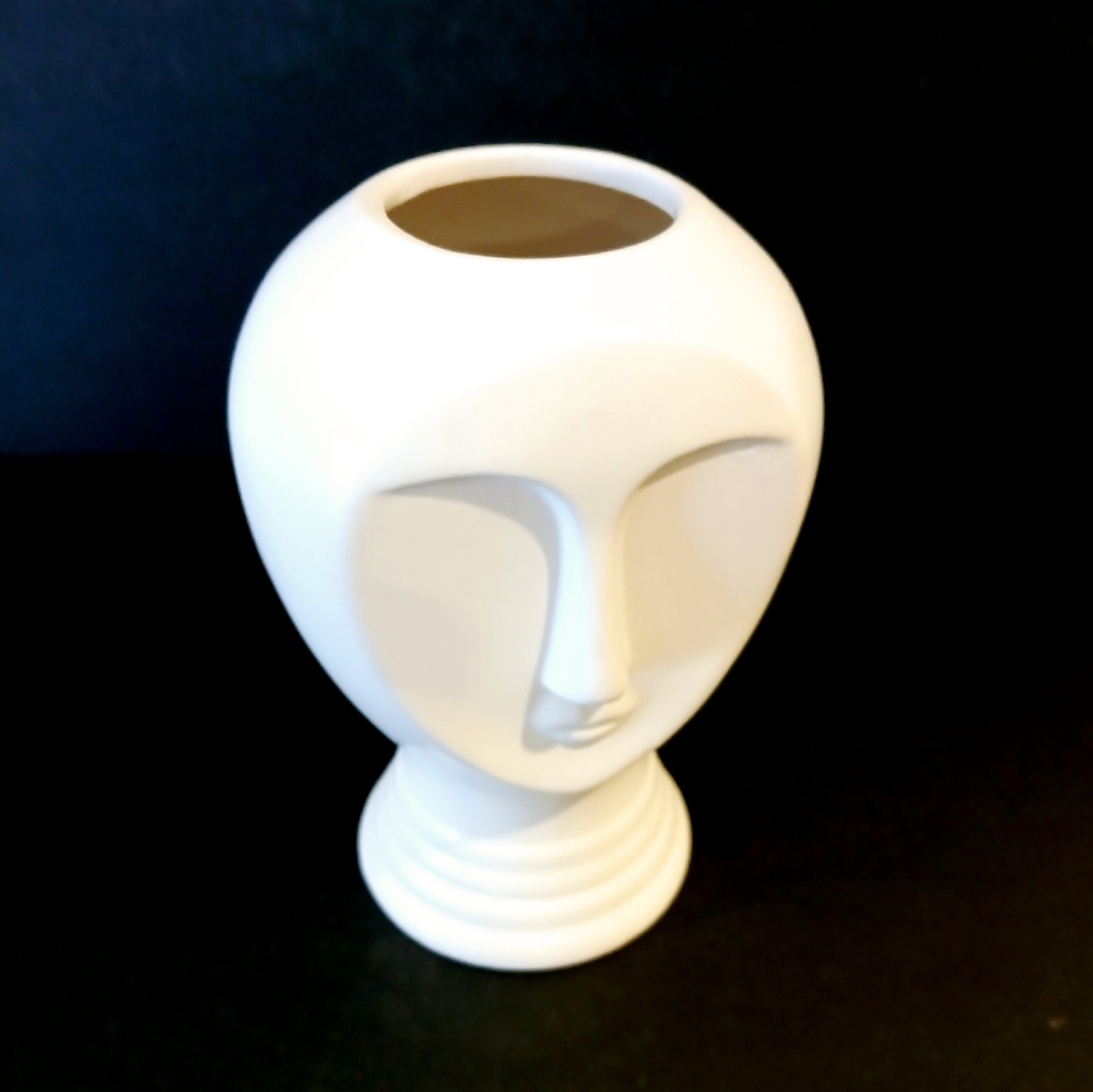 White Ceramic Face Vase